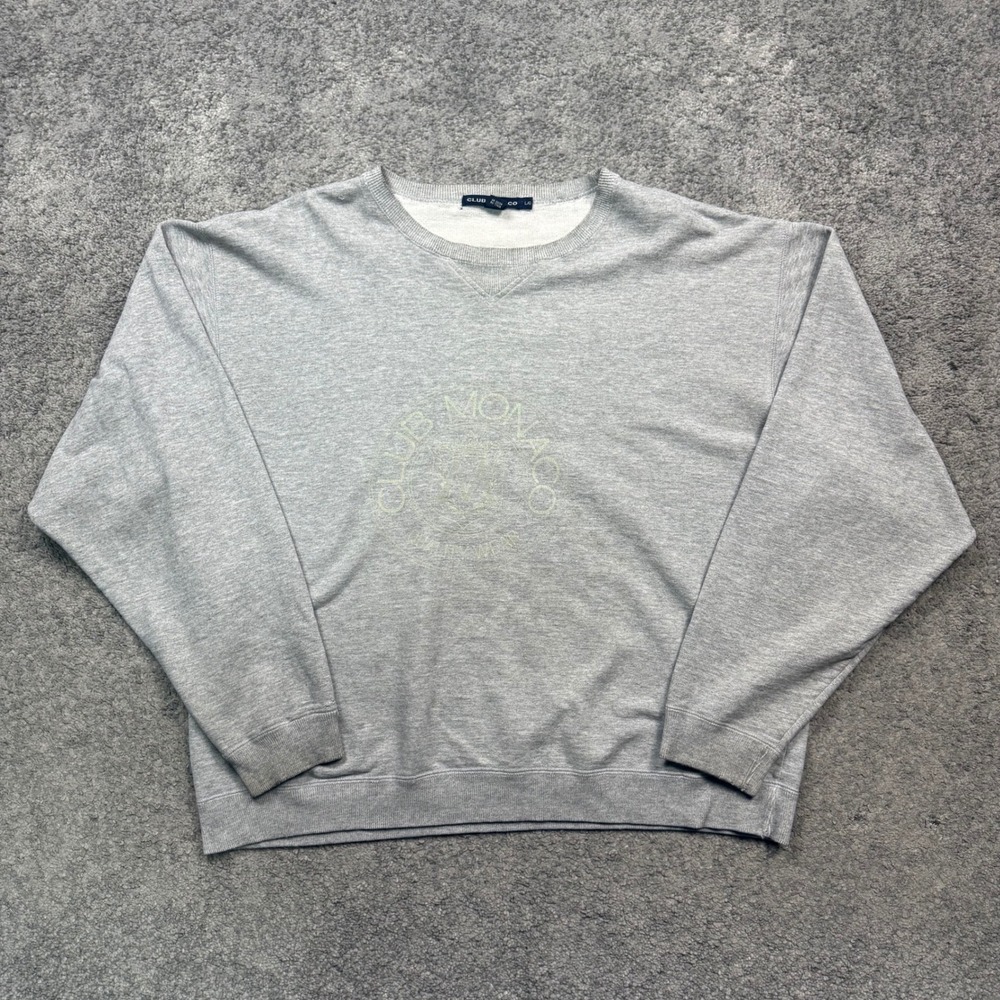 Club Monaco Vintage Crewneck Sweatshirt Gray Large Relaxed Fit Logo